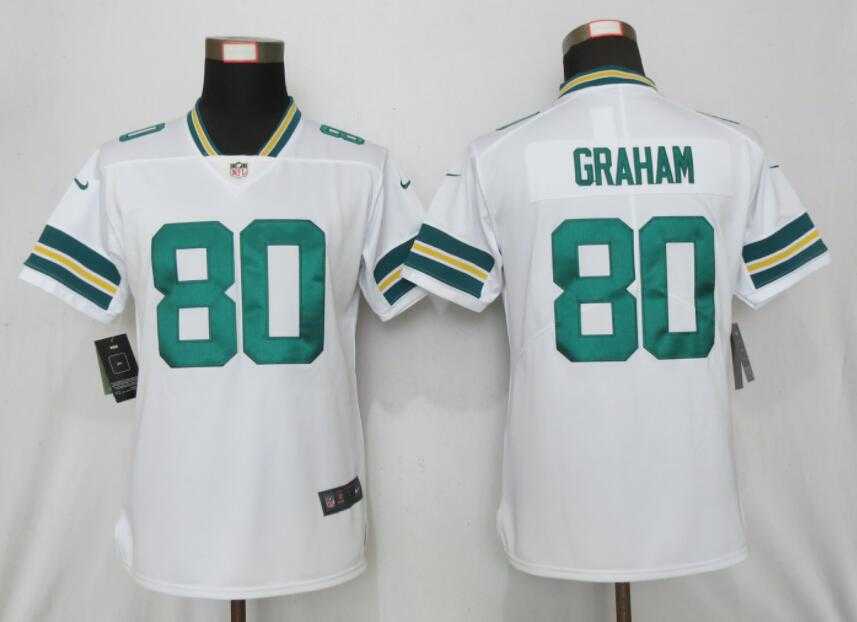 Women Nike Green Bay Packers 80 Graham White Vapor Untouchable Limited Jersey
